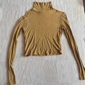 Striped turtle neck top